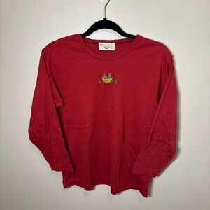 Vintage Longaberger Red Shirt with Embroidered Basket